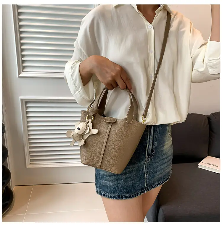 Women's Beige Crossbody Bag with Rabbit Charm 2026 — feature 18