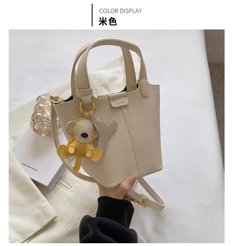 Women's Beige Crossbody Bag with Rabbit Charm 2026 — feature 19