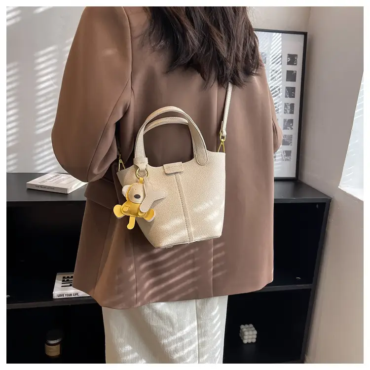 Women's Beige Crossbody Bag with Rabbit Charm 2026 — feature 21