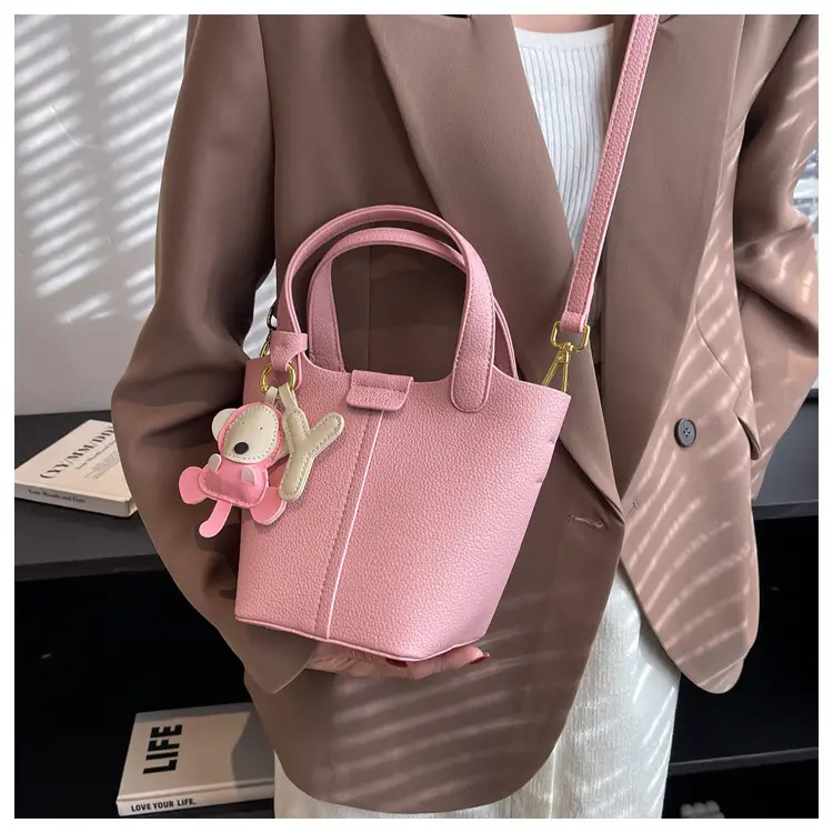 Women's Beige Crossbody Bag with Rabbit Charm 2026 — feature 23