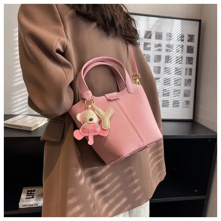Women's Beige Crossbody Bag with Rabbit Charm 2026 — feature 24