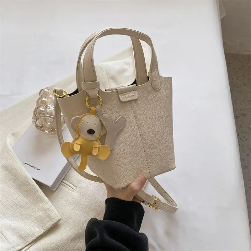 Women's Beige Crossbody Bag with Rabbit Charm 2026 - Image 2