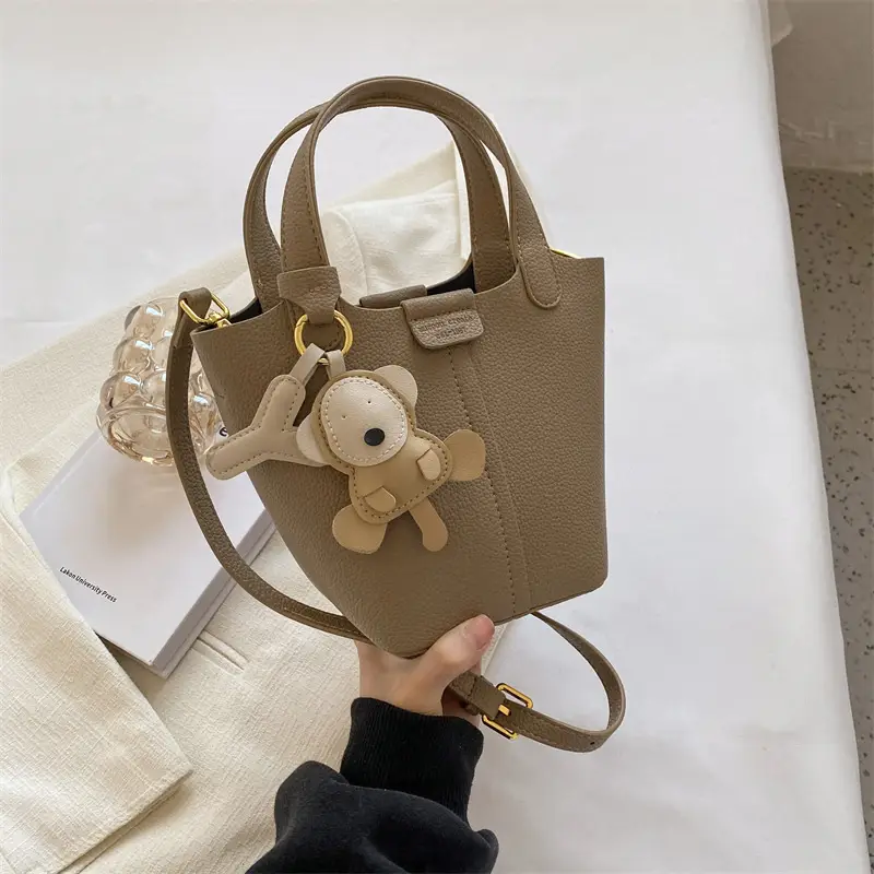 Women's Beige Crossbody Bag with Rabbit Charm 2026 - Image 3
