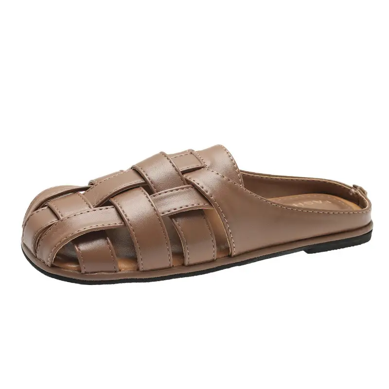 2025 new high-end feeling Baotou slippers women's summer wear a pedal temperament Joker casual Muller sandals wholesale