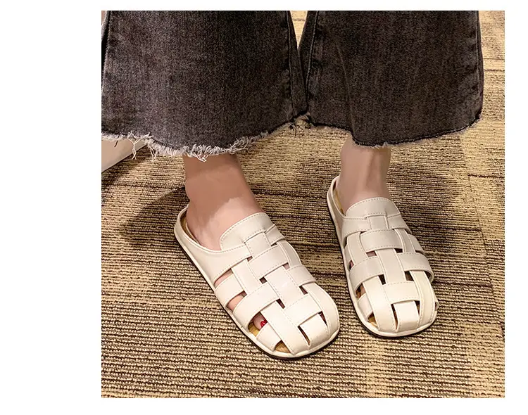 2025 new high-end feeling Baotou slippers women's summer wear a pedal temperament Joker casual Muller sandals wholesale — feature 10