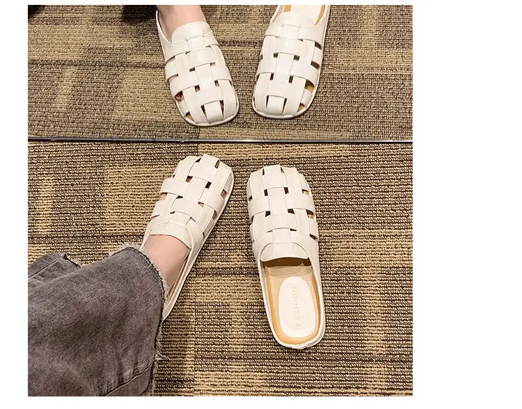 2025 new high-end feeling Baotou slippers women's summer wear a pedal temperament Joker casual Muller sandals wholesale — feature 14