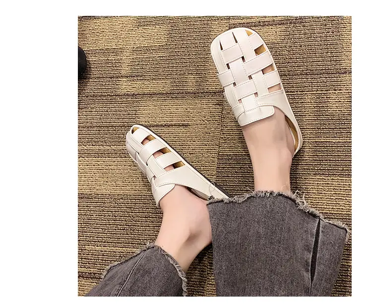2025 new high-end feeling Baotou slippers women's summer wear a pedal temperament Joker casual Muller sandals wholesale — feature 15