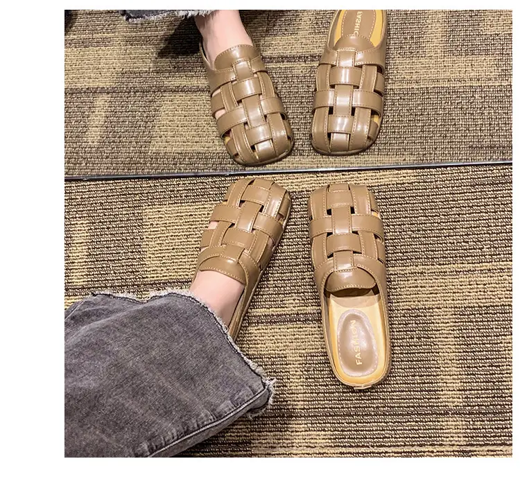 2025 new high-end feeling Baotou slippers women's summer wear a pedal temperament Joker casual Muller sandals wholesale — feature 17