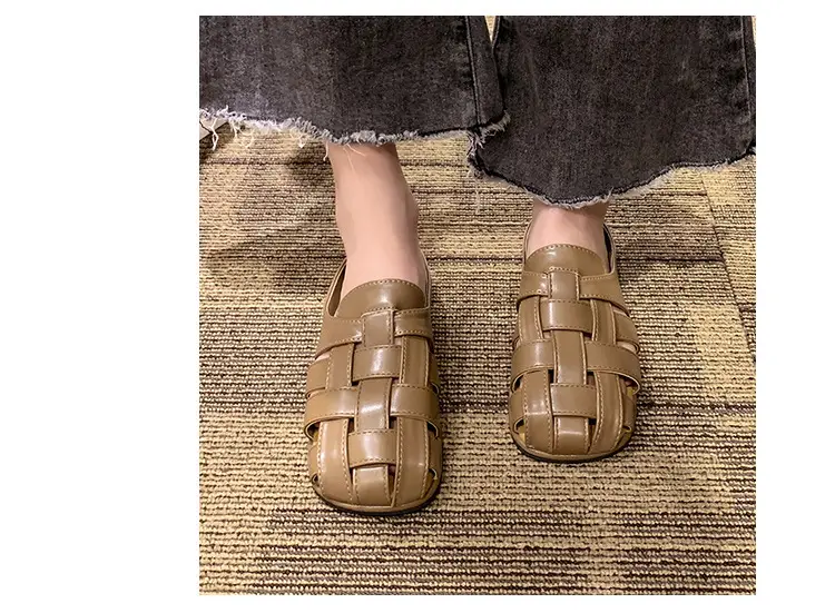 2025 new high-end feeling Baotou slippers women's summer wear a pedal temperament Joker casual Muller sandals wholesale — feature 19