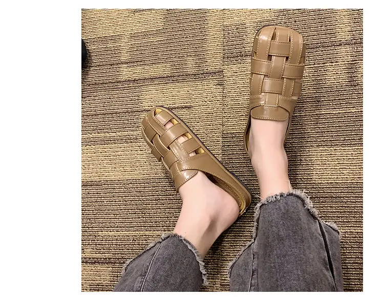 2025 new high-end feeling Baotou slippers women's summer wear a pedal temperament Joker casual Muller sandals wholesale — feature 21