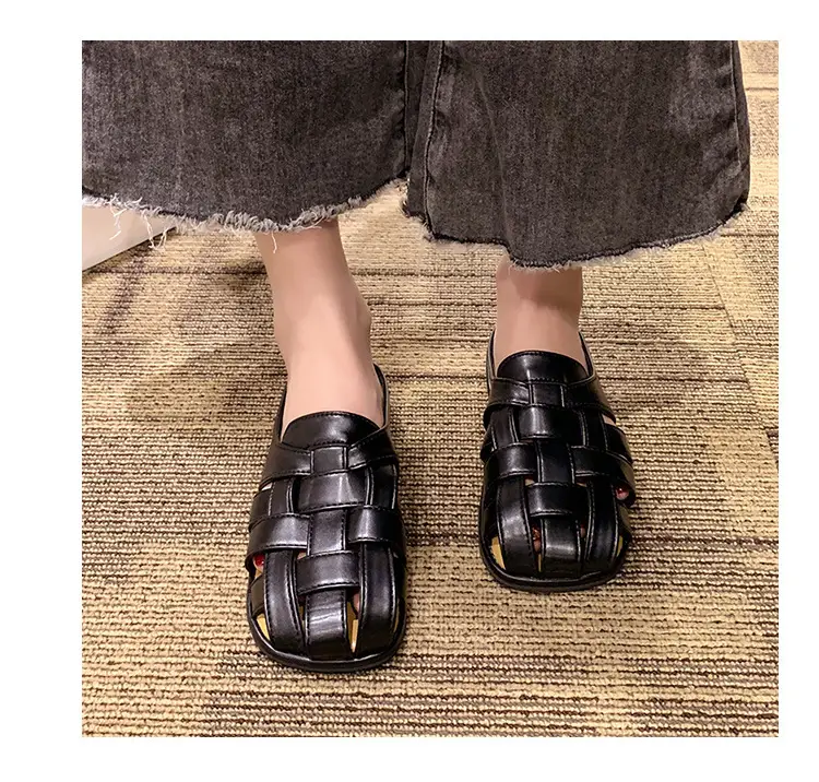 2025 new high-end feeling Baotou slippers women's summer wear a pedal temperament Joker casual Muller sandals wholesale — feature 23