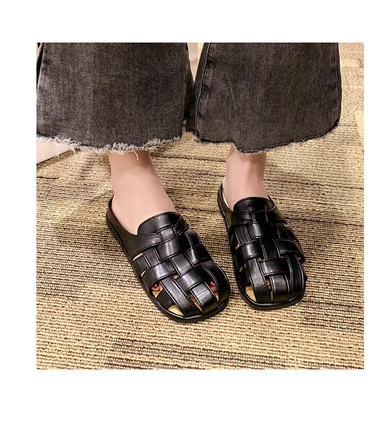 2025 new high-end feeling Baotou slippers women's summer wear a pedal temperament Joker casual Muller sandals wholesale — feature 25