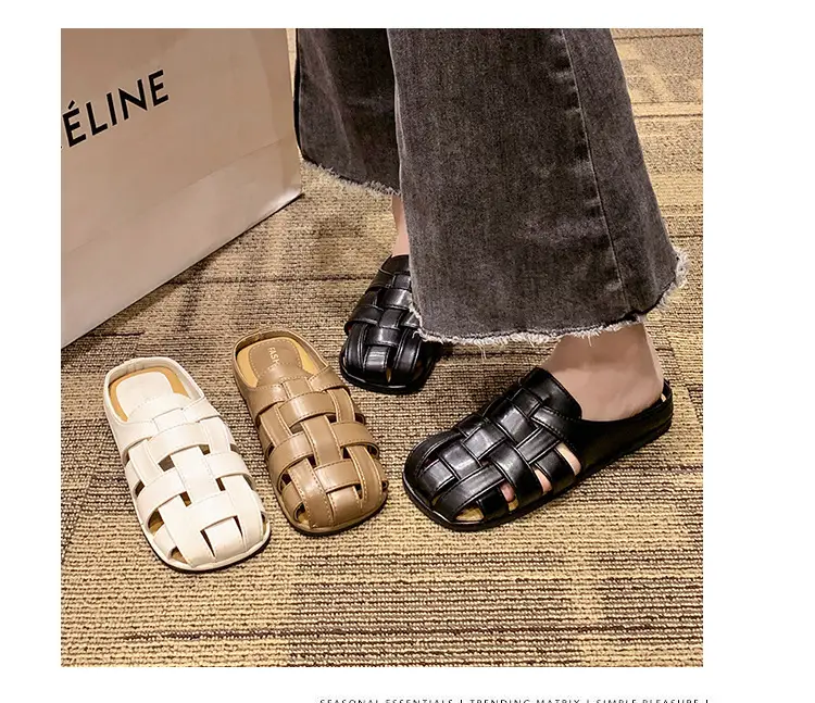 2025 new high-end feeling Baotou slippers women's summer wear a pedal temperament Joker casual Muller sandals wholesale — feature 26