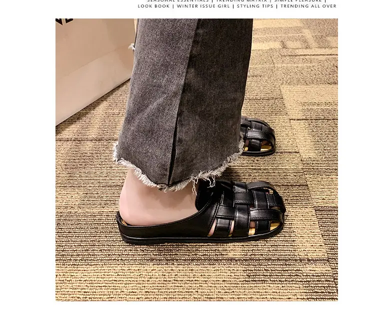 2025 new high-end feeling Baotou slippers women's summer wear a pedal temperament Joker casual Muller sandals wholesale — feature 27