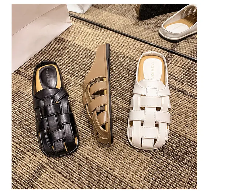2025 new high-end feeling Baotou slippers women's summer wear a pedal temperament Joker casual Muller sandals wholesale — feature 28