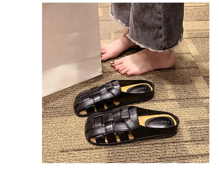 2025 new high-end feeling Baotou slippers women's summer wear a pedal temperament Joker casual Muller sandals wholesale — feature 29