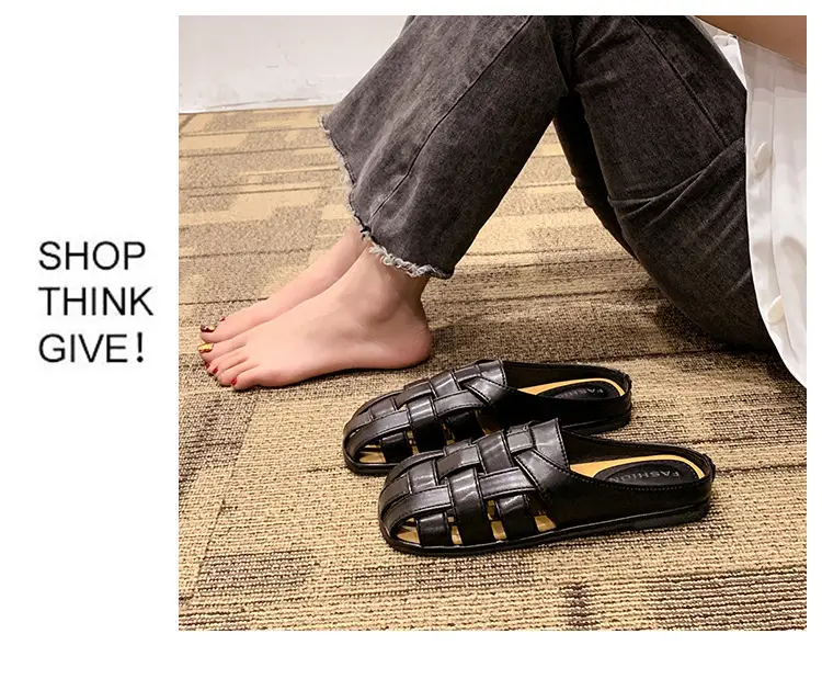 2025 new high-end feeling Baotou slippers women's summer wear a pedal temperament Joker casual Muller sandals wholesale — feature 30