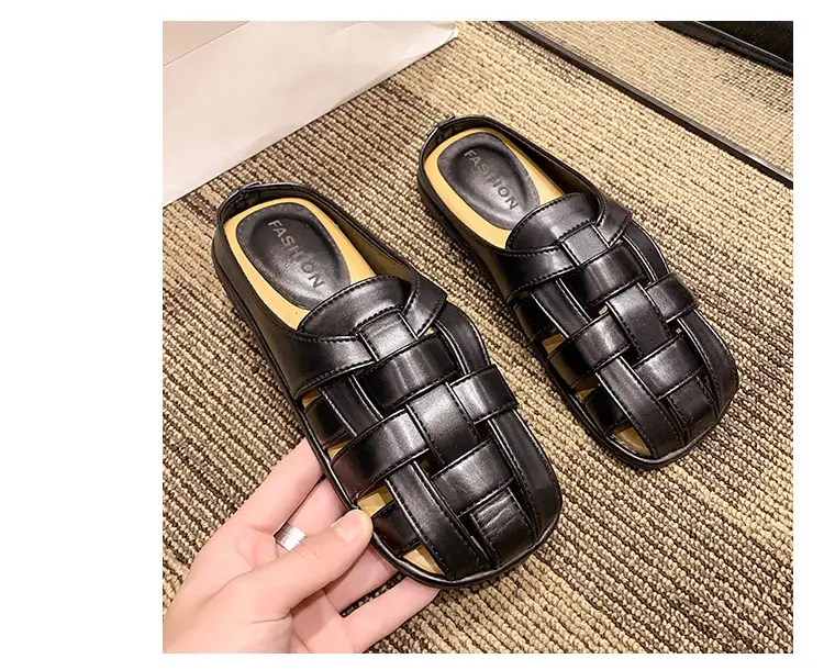2025 new high-end feeling Baotou slippers women's summer wear a pedal temperament Joker casual Muller sandals wholesale — feature 32