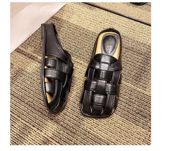 2025 new high-end feeling Baotou slippers women's summer wear a pedal temperament Joker casual Muller sandals wholesale — feature 33