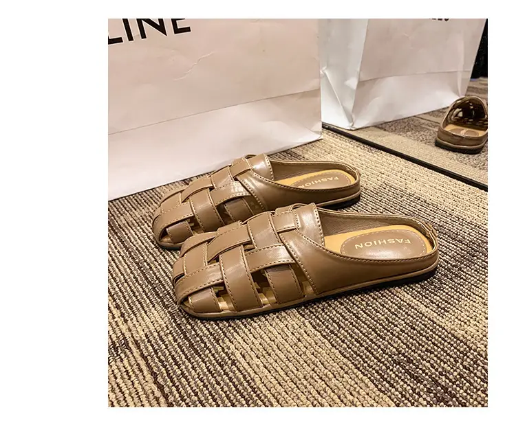 2025 new high-end feeling Baotou slippers women's summer wear a pedal temperament Joker casual Muller sandals wholesale — feature 34