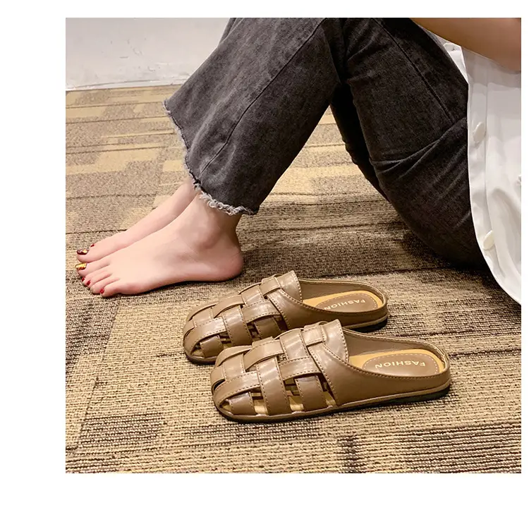 2025 new high-end feeling Baotou slippers women's summer wear a pedal temperament Joker casual Muller sandals wholesale — feature 36