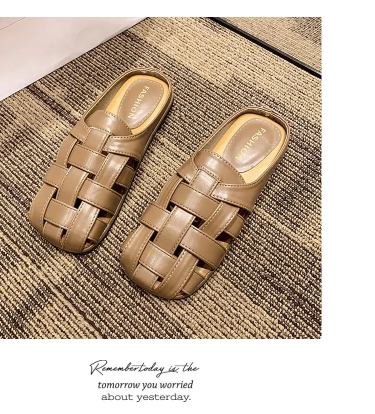 2025 new high-end feeling Baotou slippers women's summer wear a pedal temperament Joker casual Muller sandals wholesale — feature 37