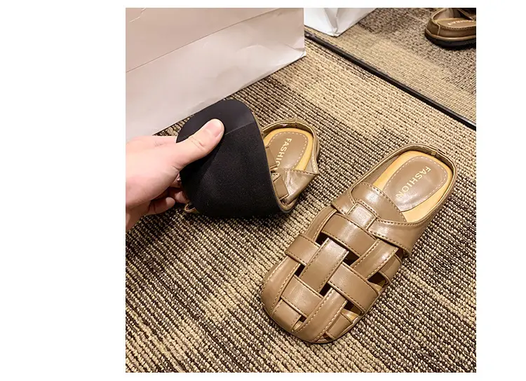 2025 new high-end feeling Baotou slippers women's summer wear a pedal temperament Joker casual Muller sandals wholesale — feature 38