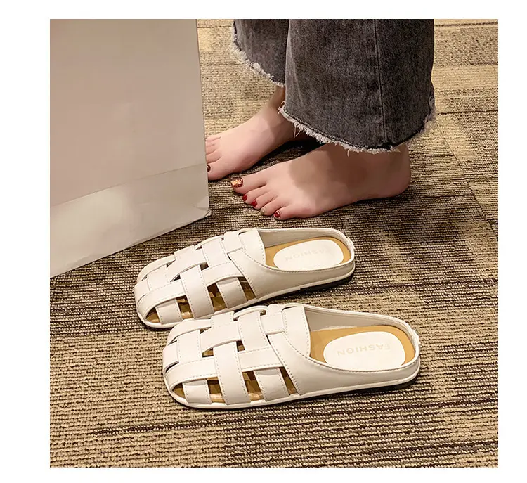 2025 new high-end feeling Baotou slippers women's summer wear a pedal temperament Joker casual Muller sandals wholesale — feature 42