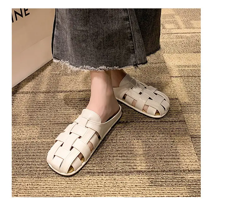 2025 new high-end feeling Baotou slippers women's summer wear a pedal temperament Joker casual Muller sandals wholesale — feature 9