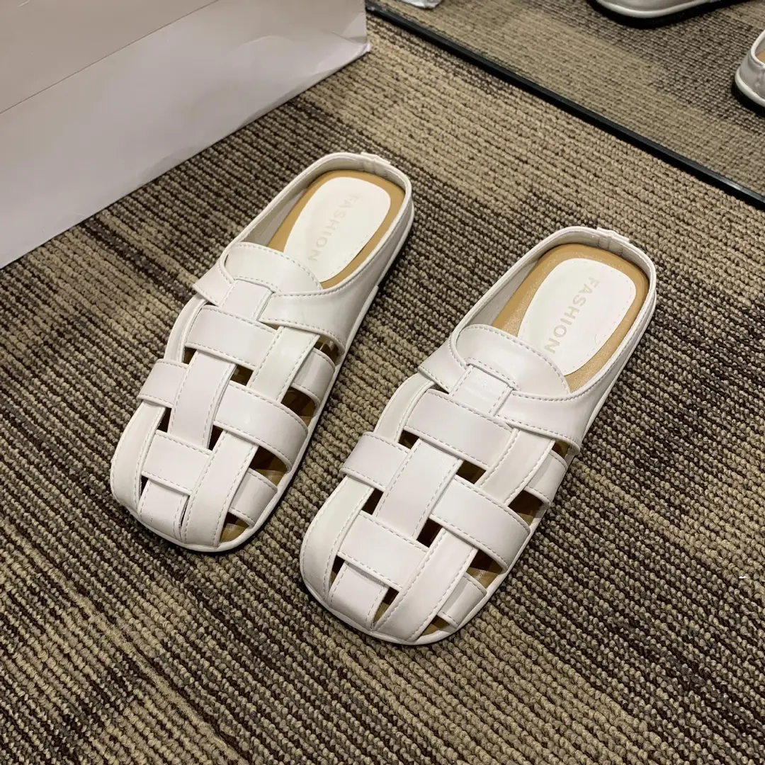2025 new high-end feeling Baotou slippers women's summer wear a pedal temperament Joker casual Muller sandals wholesale