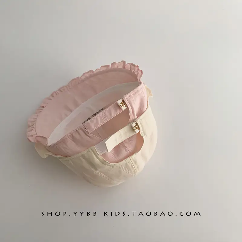 Girls' Beige Cotton Sun Hat with Cherry Embroidery - Image 8