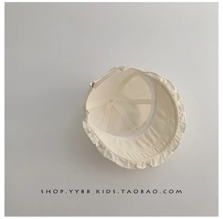 Girls' Beige Cotton Sun Hat with Cherry Embroidery — feature 10
