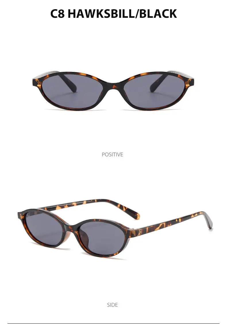 3571 Oval Cat's Eye UV400 Sunglasses Black — feature 12