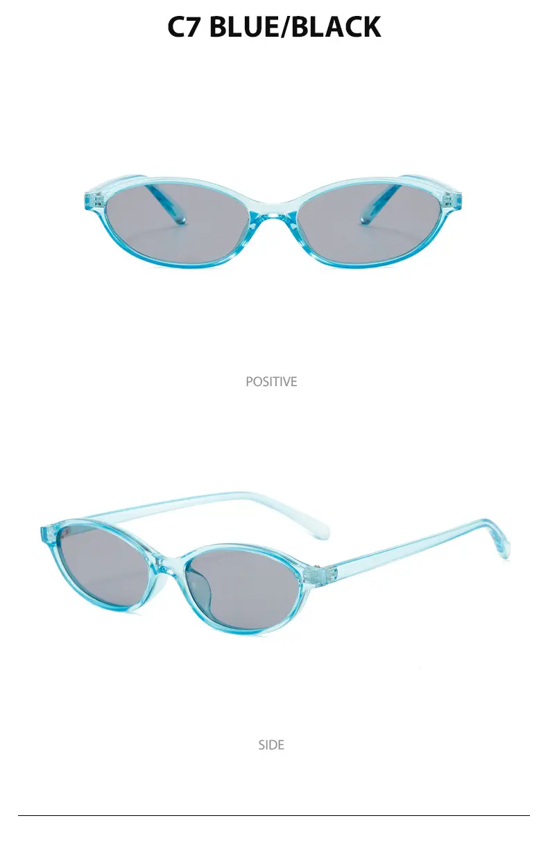 3571 Oval Cat's Eye UV400 Sunglasses Black — feature 14