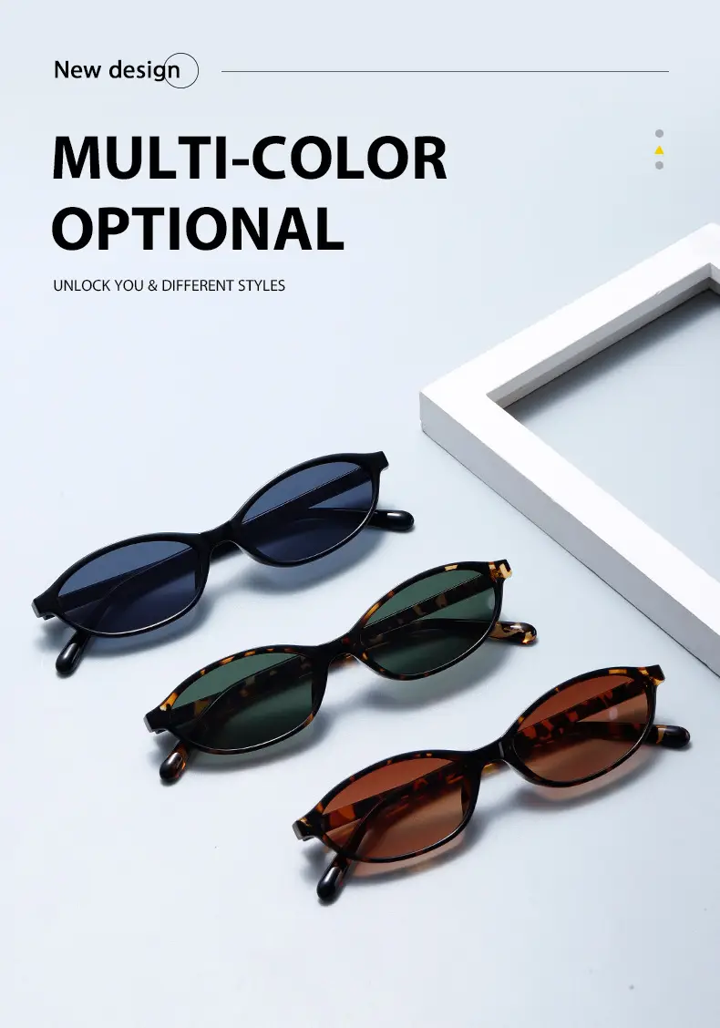 3571 Oval Cat's Eye UV400 Sunglasses Black — feature 2