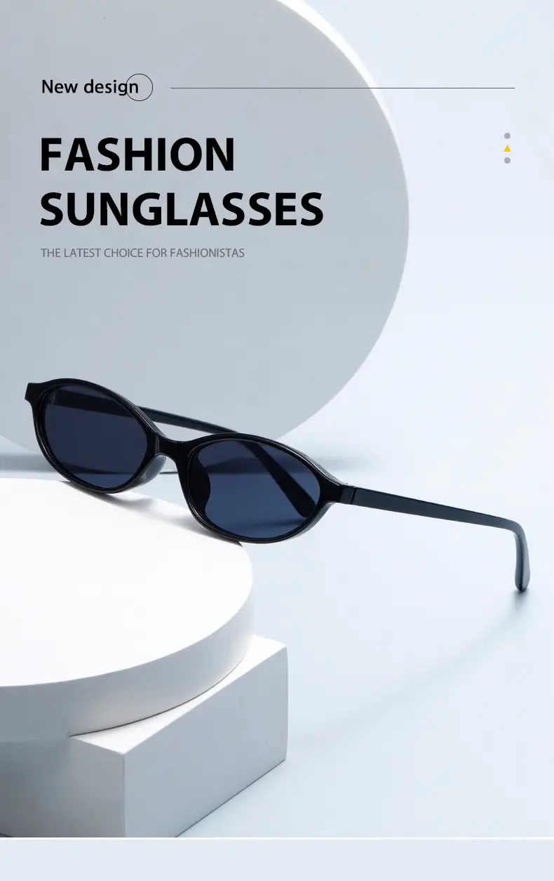3571 Oval Cat's Eye UV400 Sunglasses Black — feature 3