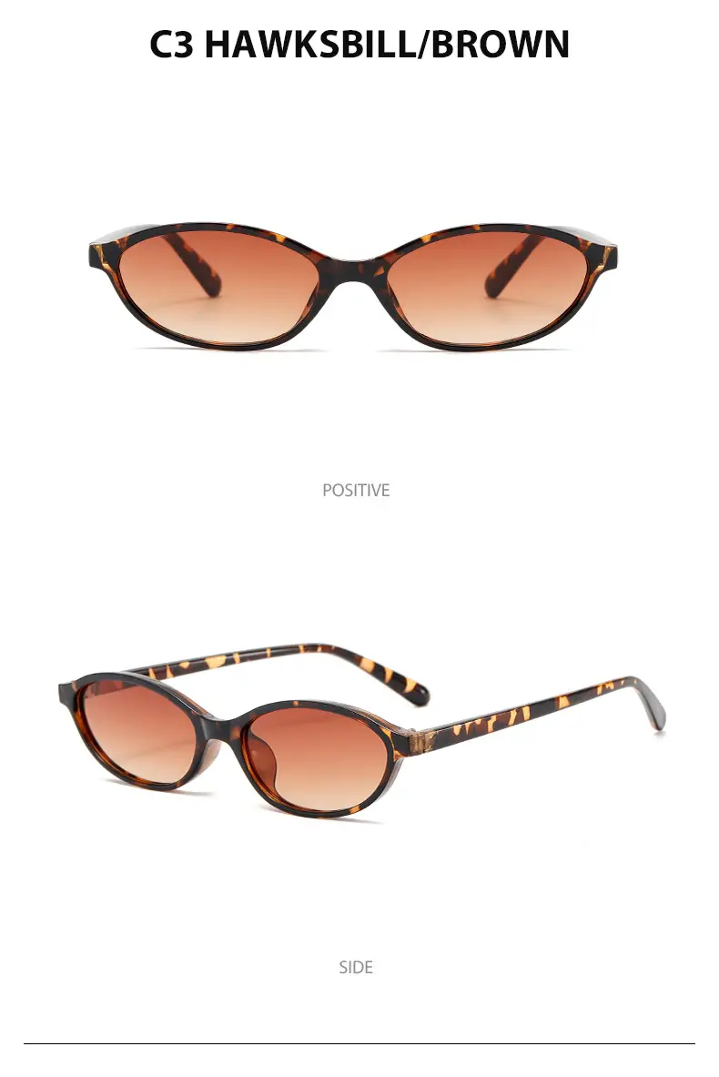 3571 Oval Cat's Eye UV400 Sunglasses Black — feature 8