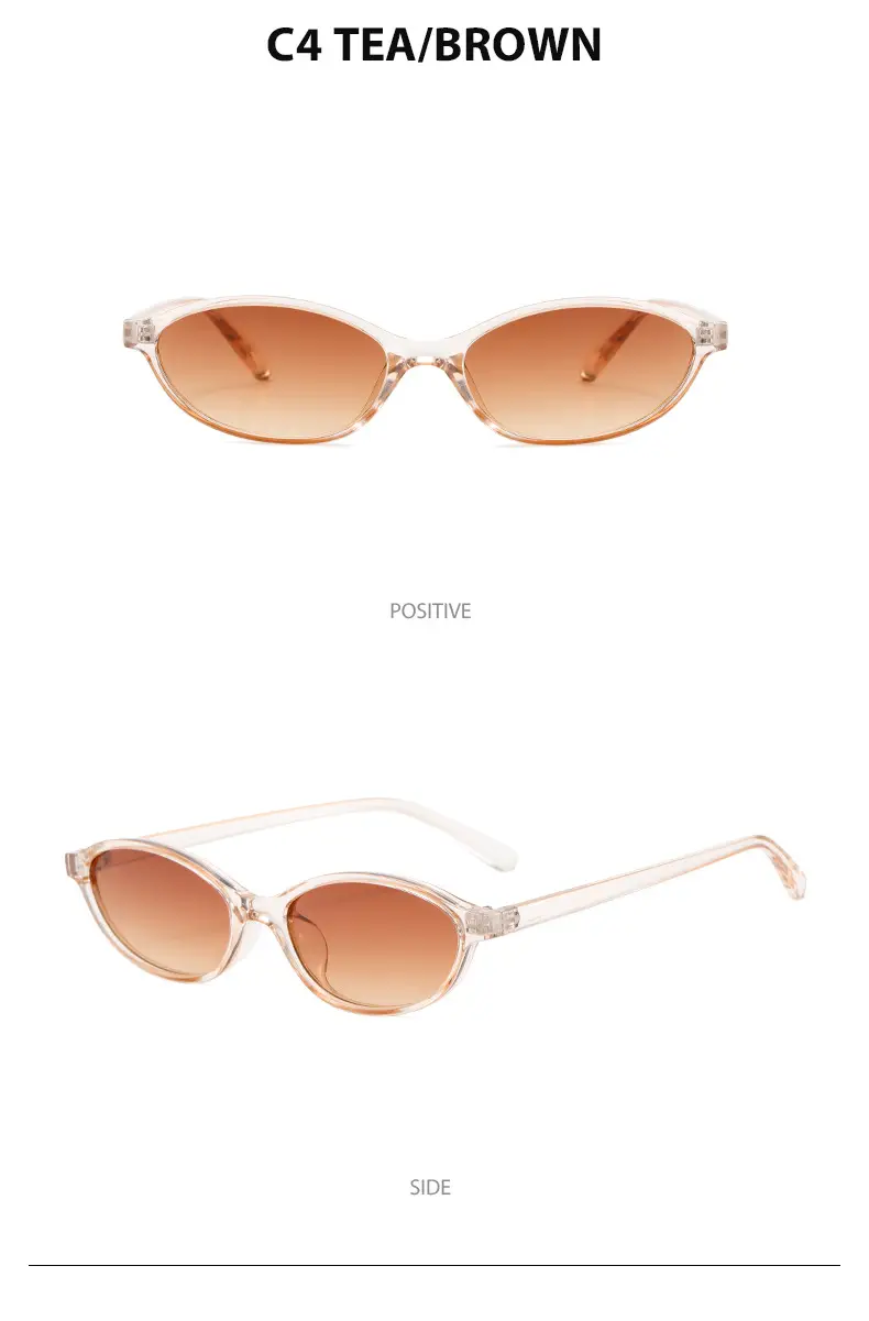 3571 Oval Cat's Eye UV400 Sunglasses Black — feature 9