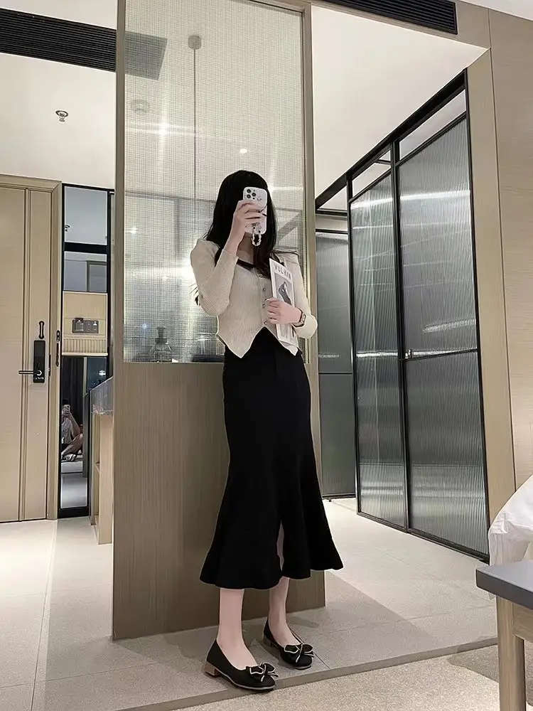 Bow Shallow Mouth Bean Shoes Women's 2025 New Spring Slip-on Soft Leather Skirt Shoes with Skirt — feature 7