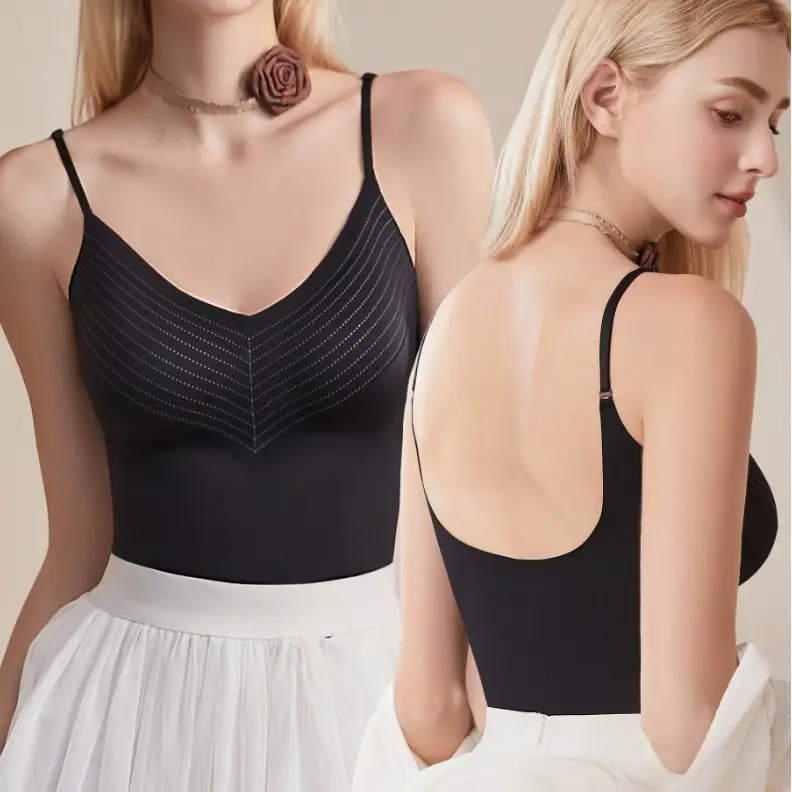 White Two-In-One Bra Vest Large U-Shaped - Image 7