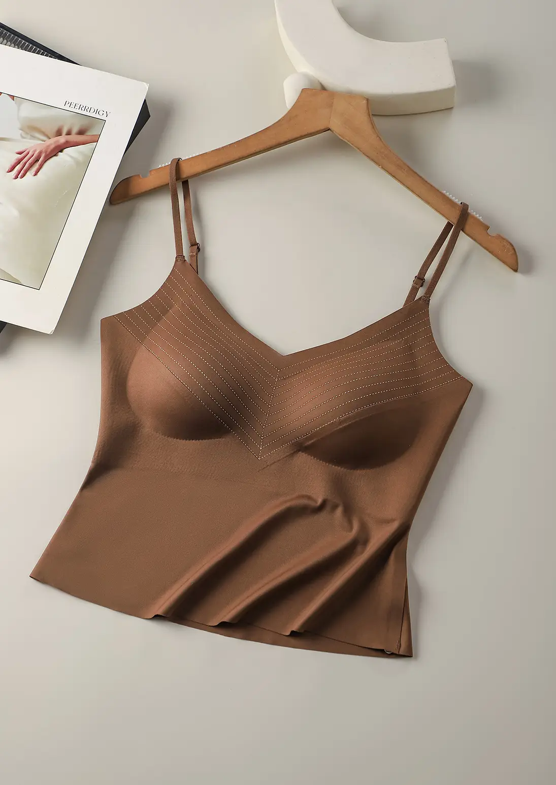 White Two-In-One Bra Vest Large U-Shaped — feature 23
