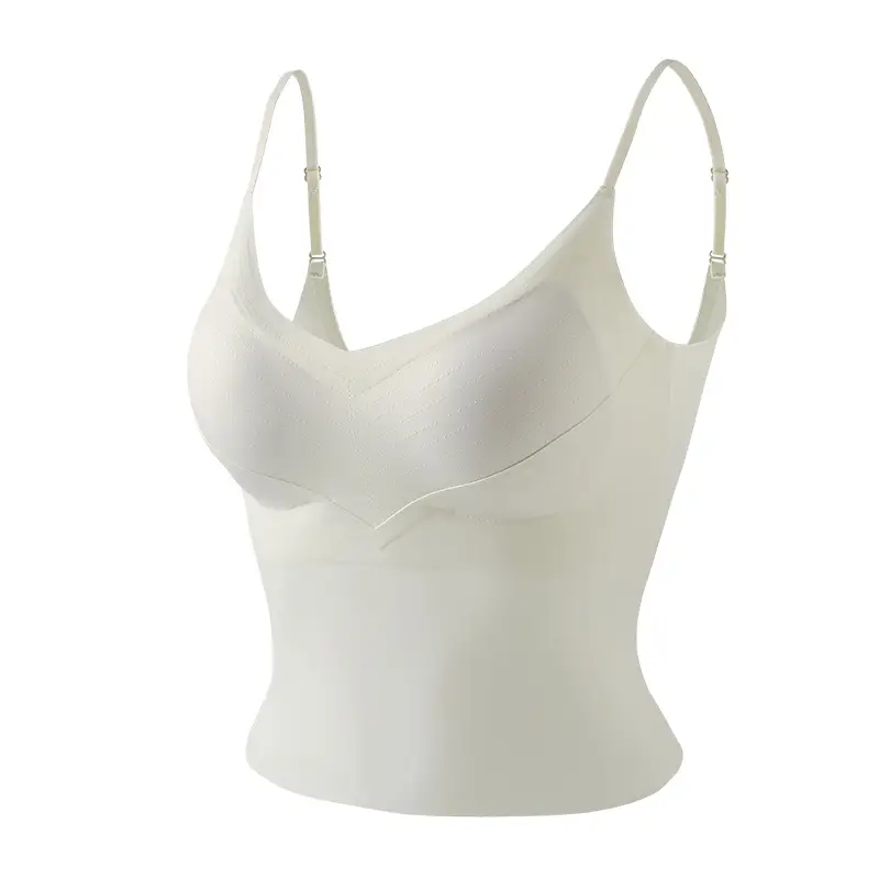 White Two-In-One Bra Vest Large U-Shaped - Image 2