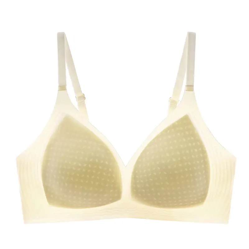Black Ultra-Thin Jelly Glue Underwear Women's Comfortable Breathable Fixed Cup Non-Rimmed Bra - Image 10