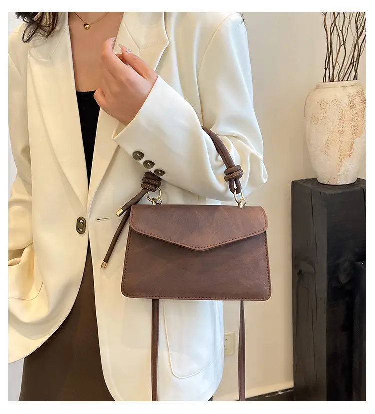 Vintage Frosted Women's Shoulder Crossbody Bag Brown 2025 — feature 1