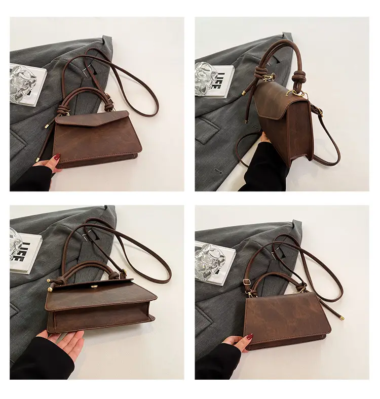Vintage Frosted Women's Shoulder Crossbody Bag Brown 2025 — feature 13