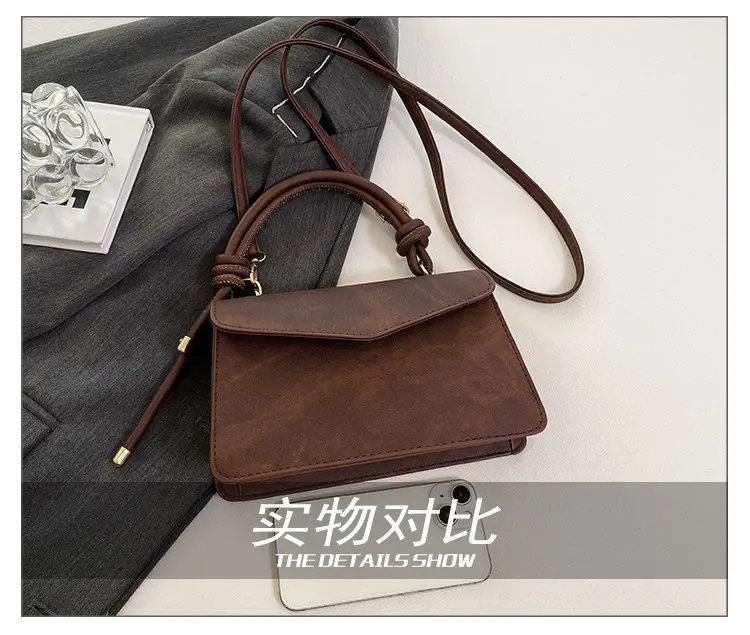Vintage Frosted Women's Shoulder Crossbody Bag Brown 2025 — feature 9