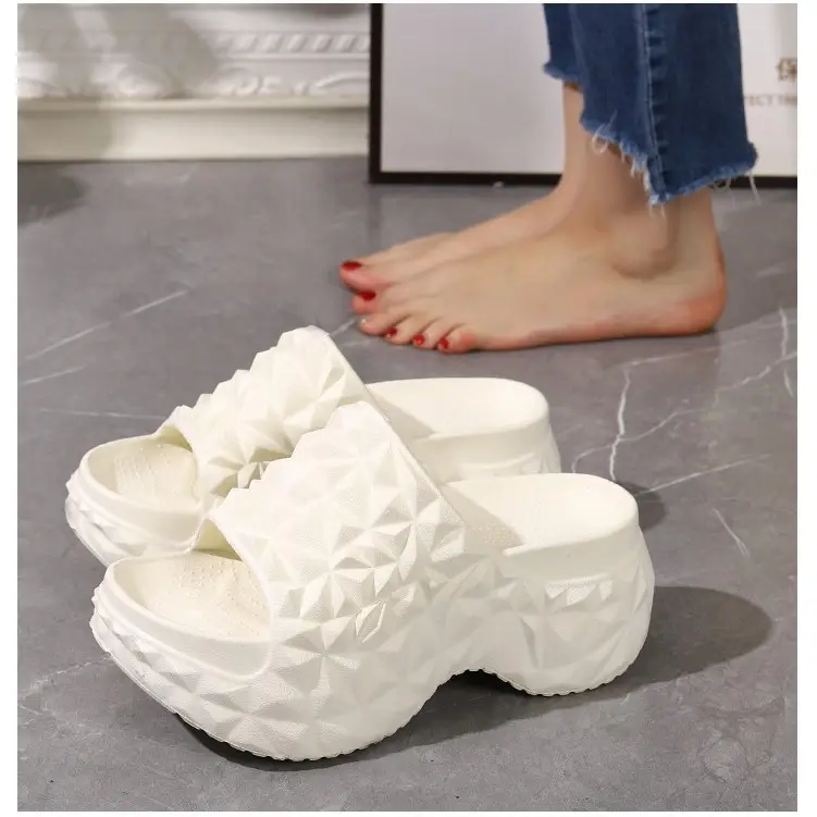 2025 Height Increased Thick Bottom Women's Summer Outdoor Wear New Non-slip Slippers Platform Bottom Lazy Outdoor One-word Sandals for Women - Image 5