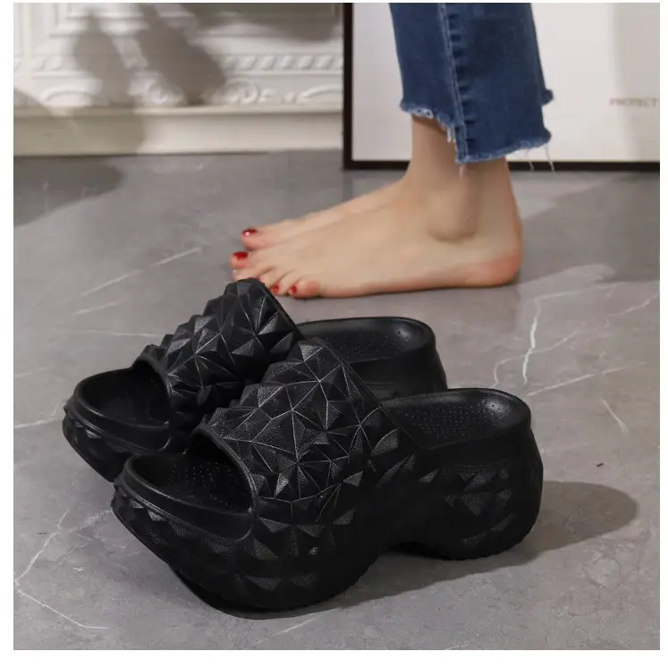 2025 Height Increased Thick Bottom Women's Summer Outdoor Wear New Non-slip Slippers Platform Bottom Lazy Outdoor One-word Sandals for Women - Image 7