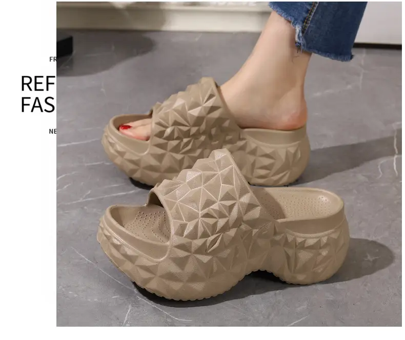 2025 Height Increased Thick Bottom Women's Summer Outdoor Wear New Non-slip Slippers Platform Bottom Lazy Outdoor One-word Sandals for Women — feature 11