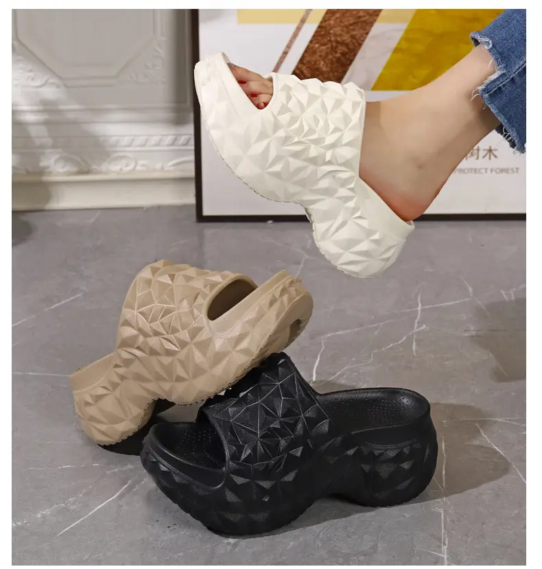 2025 Height Increased Thick Bottom Women's Summer Outdoor Wear New Non-slip Slippers Platform Bottom Lazy Outdoor One-word Sandals for Women — feature 13